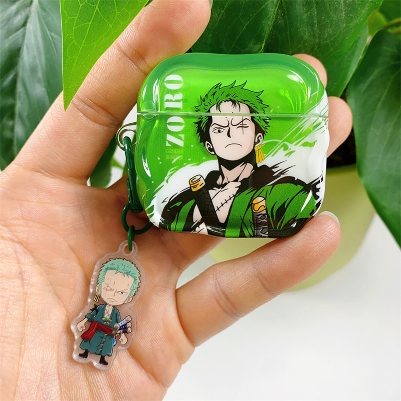 日韩卡通海贼王流樱路飞索隆适用airpods4代耳机套苹果2/3三代AirpodsPro第二代保护壳Pro2软壳情侣动漫樱花