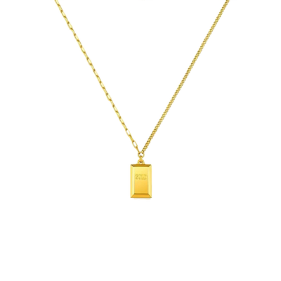 微奢妙珠女款黄金小金条项链