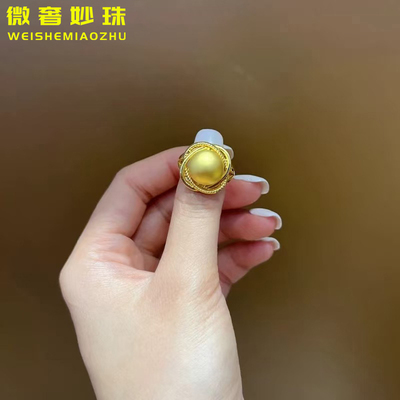 5D硬金黄金有求必应戒指女999足金复古鸽子蛋指环纯金食指戒送礼