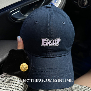 加宽帽檐棒球帽秋冬新款藏青色帽子遮高颧骨撞色鸭舌帽加大加深女