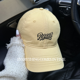 大头围柠檬黄色棒球帽宽帽檐大脸显脸小鸭舌帽加大版软顶棒球帽子