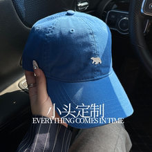 宝蓝色软顶小头围棒球帽女2025新款春夏季小码52小号浅顶鸭舌帽xs