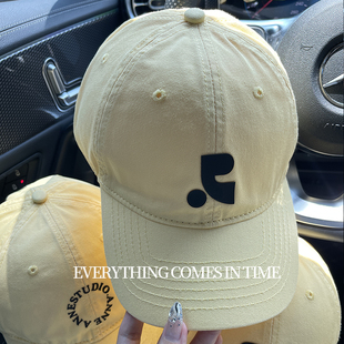 美式棒球帽女宽帽檐显脸小黄色大脸圆脸大头围显白柠檬黄鸭舌帽