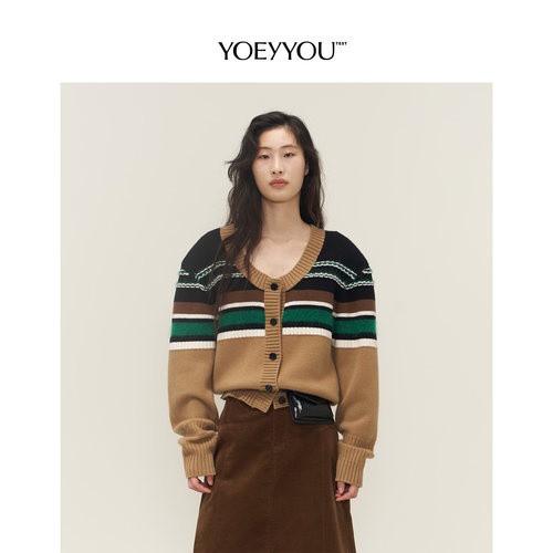 条纹毛织外套小众设计师品牌
