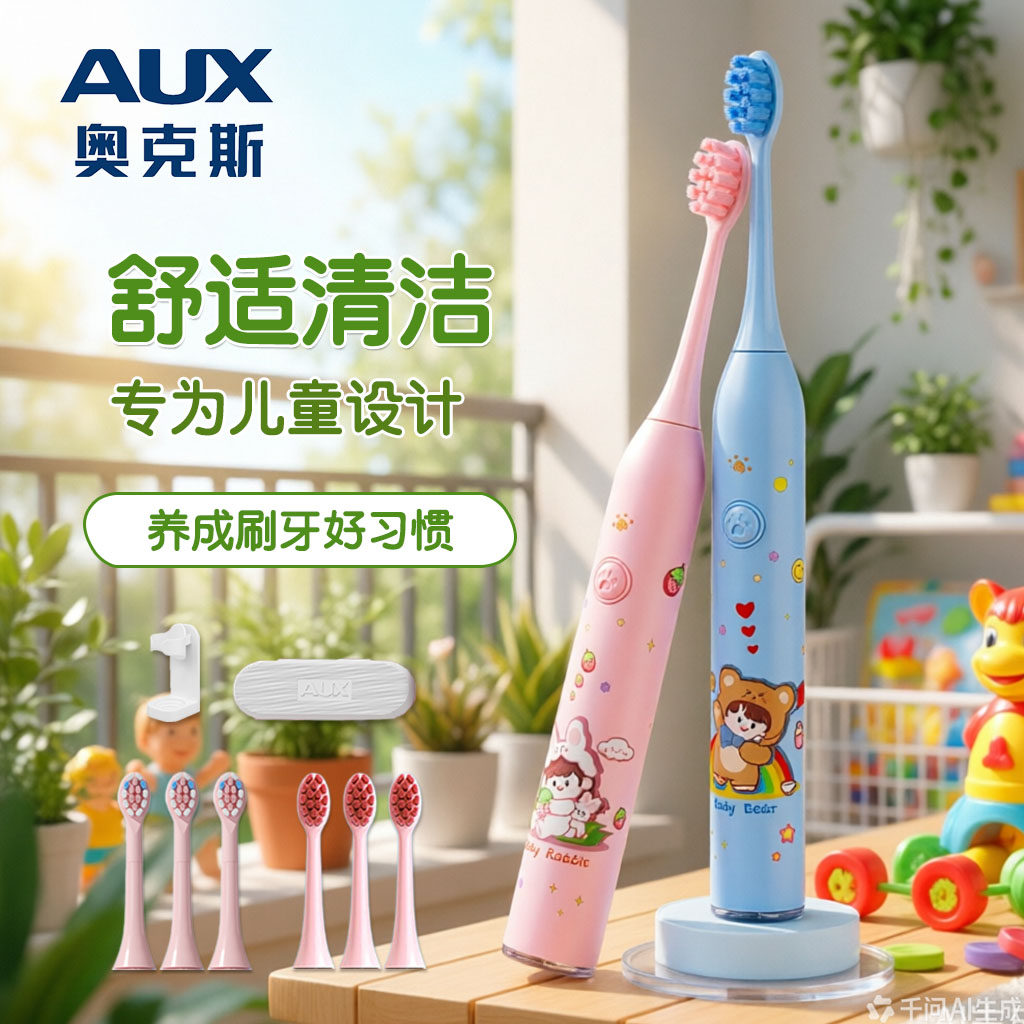 AUX奥克斯儿童牙刷3岁6-1电动牙刷