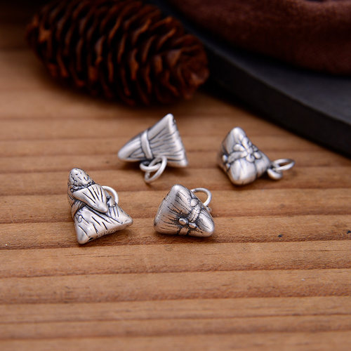 S999足银端午节粽子挂件