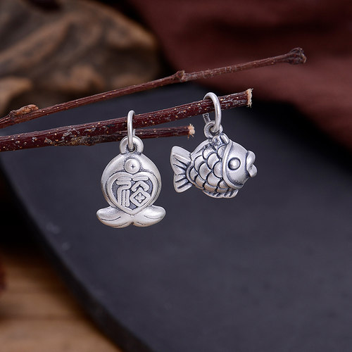 S999足银小鲤鱼福鱼挂件