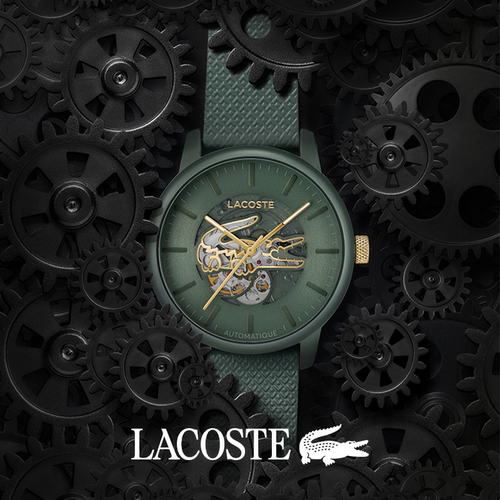【新款】LACOSTE/法国鳄鱼12.12系列男士腕表欧美镂空机械手表