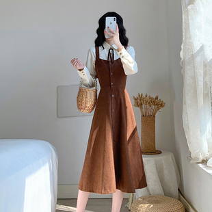 复古两件套套装 春装 浪漫时尚 2024年新款 裙气质小香风连衣裙 女法式