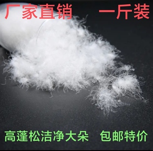 散装精洗无菌98白鸭绒羽绒服羽绒被原料填充（单件500g,可多拍)