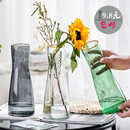 饰摆件 创意简约水培花瓶束腰网红玻璃花瓶透明水养插花器皿客厅装