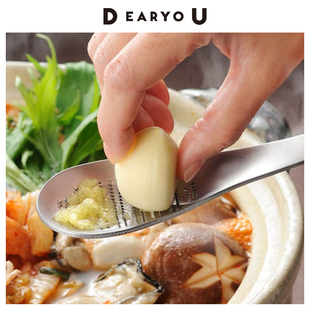 DEARYOU日本进口不锈钢手动研磨勺蒜蓉芥末磨泥器勺型磨姜泥神器