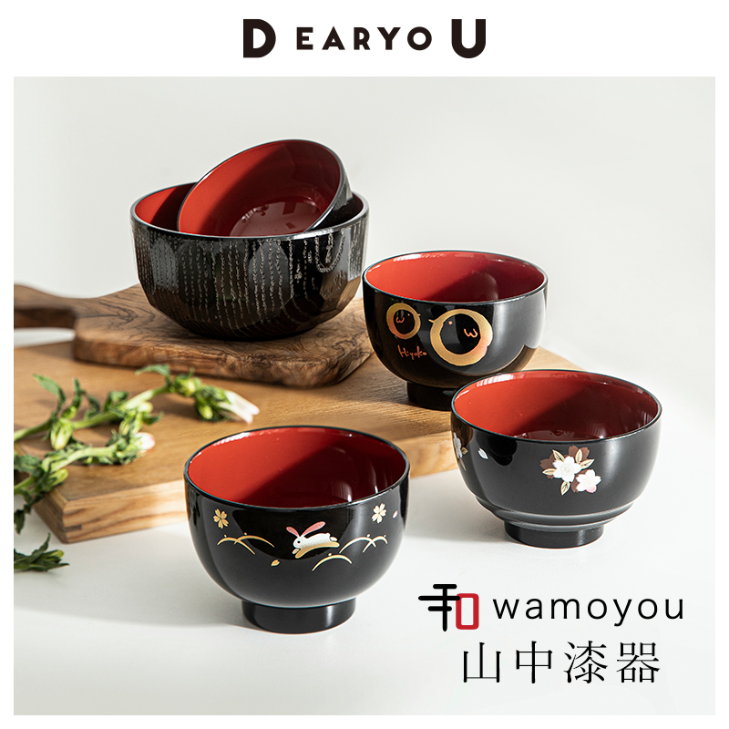 山中漆器日本进口汤碗饭碗