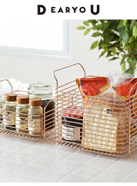 DEARYOU日本进口BE WORTH STYLE304不锈钢储物篮玫瑰金收纳置物架