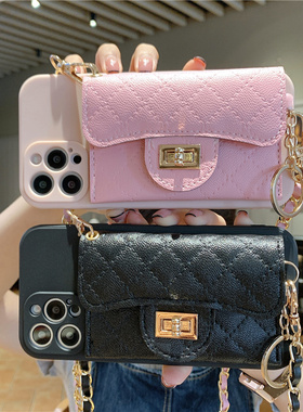 小香风零钱包适用opporeno15手机壳reno14/13/12pro背包式reno11斜挎reno10硅胶findx9/8全包A6链条A5/A3软套