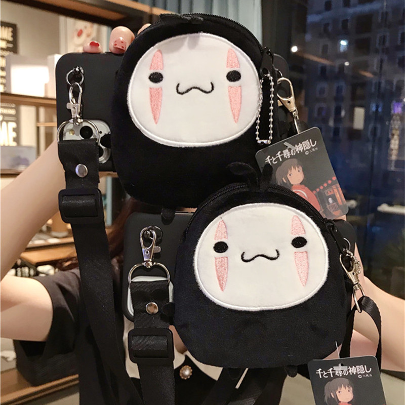 毛绒无脸怪零钱包适用vivox300pro手机壳x200s女款x100/x90秋冬s50挂绳s30/s20/s19/s18/s17斜挎y500全包防摔