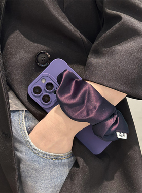 暗紫丝巾手腕带适用vivox300pro手机壳x200s保护套x100/x90斜跨背带s50挂绳s30/s20/s19/s18/s17简约y500女款