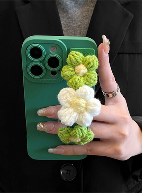 立体毛绒花朵腕带适用华为pura70pro手机壳pura80pro支架mate70/60创意mate80小清新p60全包nova14/13/12防摔