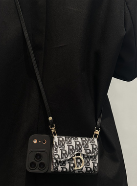 适用华为pura70pro+手机壳插卡零钱包mate70/60pro复古mate80英文字母pura80女潮p60斜跨nova15/14/13/12全包