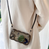 11个性 曲边郁金香适用苹果17promax手机壳16pro新款 iphone13斜挎12背带式 14小众xsmax硅胶15promax全包防摔套