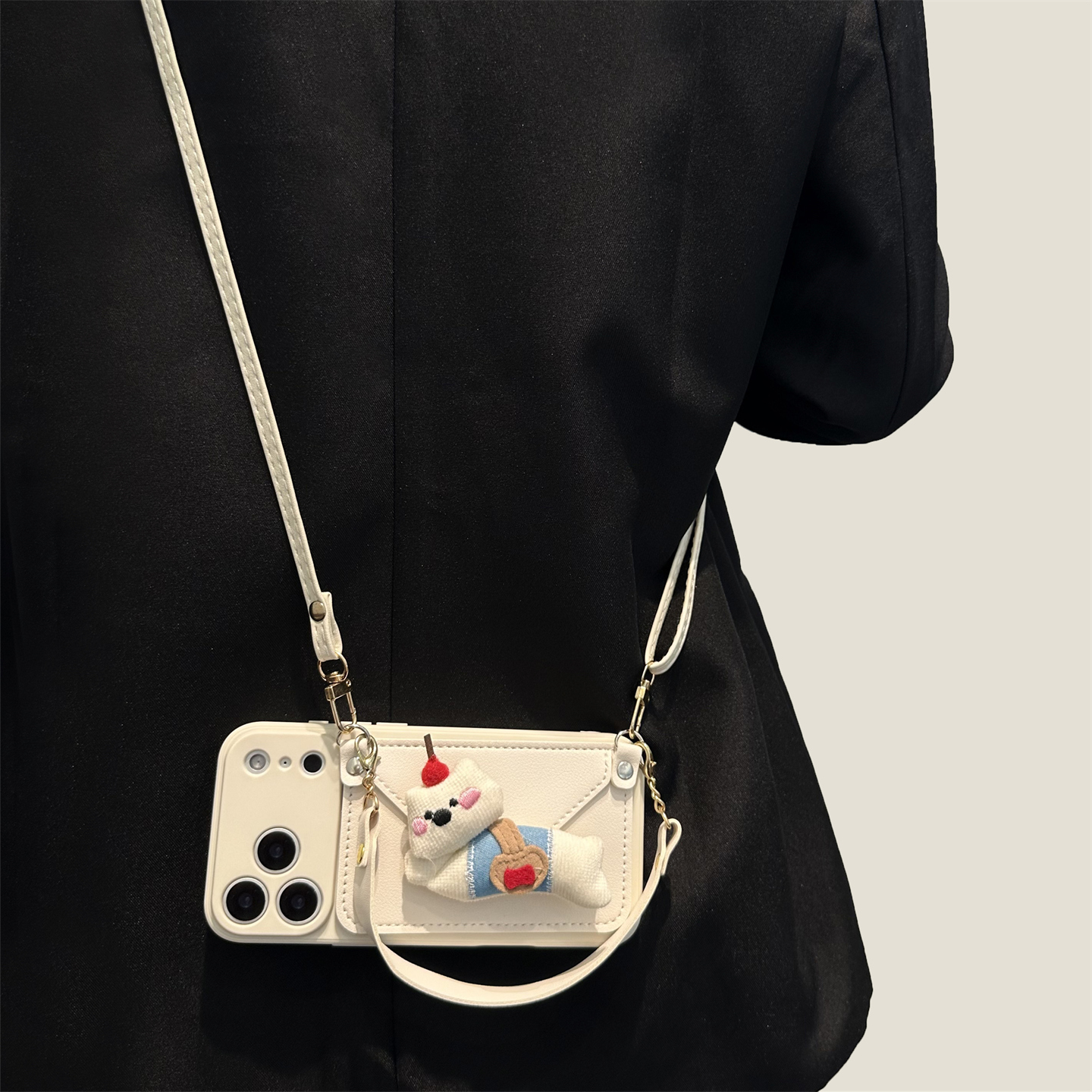 董白樱桃小狗零钱包手机壳