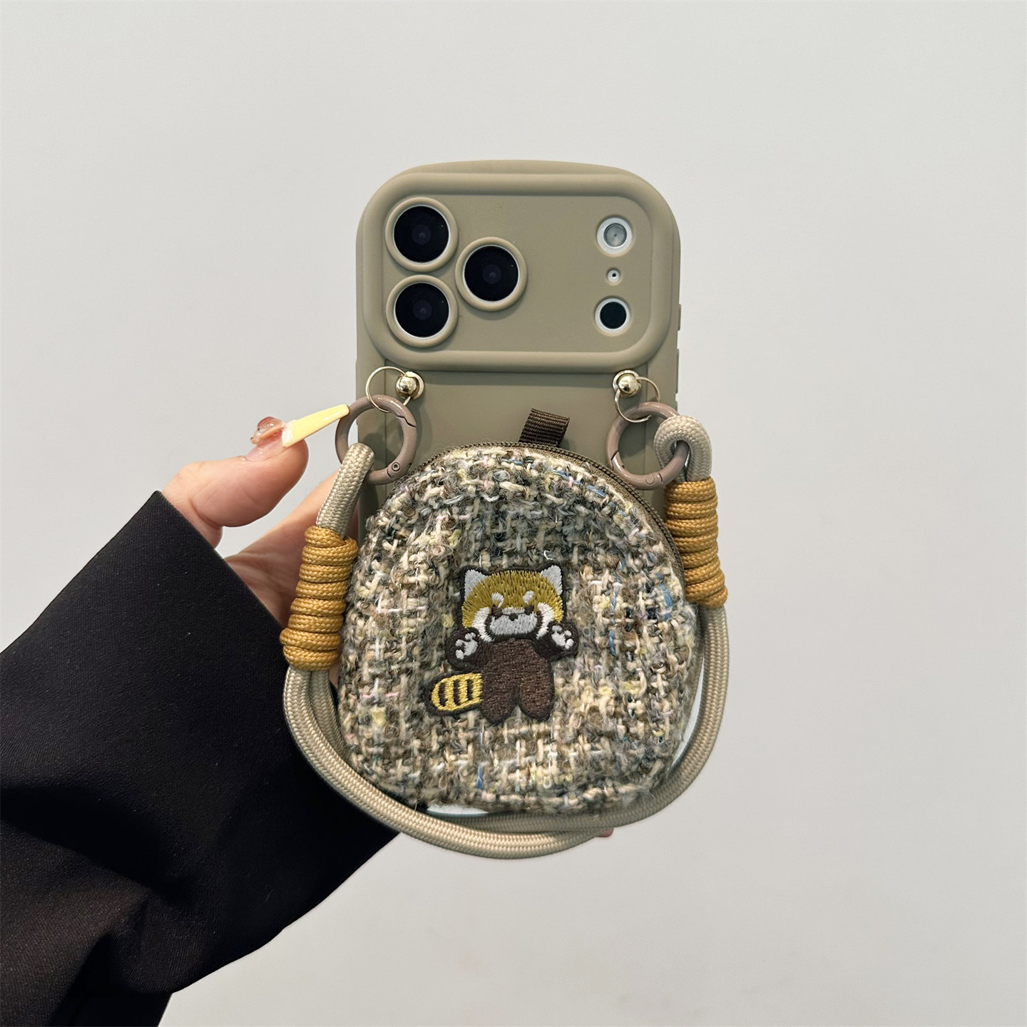 卡其毛呢柯基包包适用苹果16promax手机壳腕带iphone17pro保护套ip15斜跨13挂绳14plus卡通女11/12全包xs防摔,3C数码配件,手机保护套/壳,淘宝优惠券,粉丝福利购,淘宝优惠卷