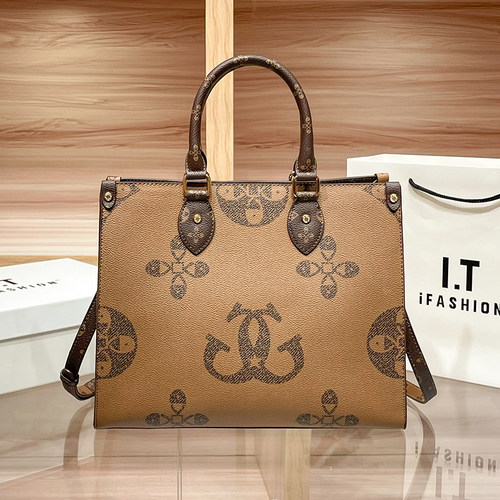 轻奢老花托特大容量百搭女包