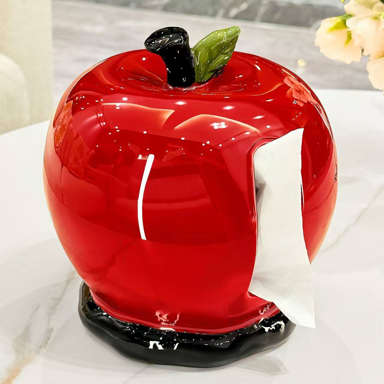 平安果轻奢陶瓷纸巾盒摆件 168一路发 高档实用ins风家居装饰礼物