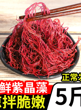 紫色龙须菜新鲜盐渍色红凤菜海草食材凉拌菜龙须菜
