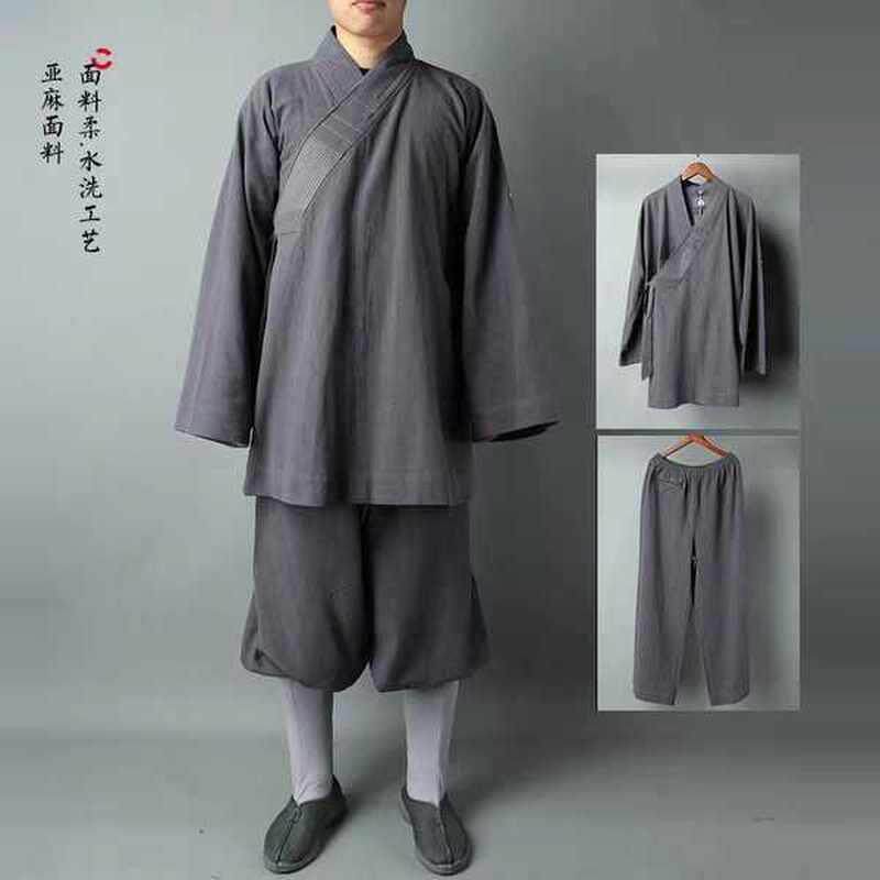新品僧服罗汉褂套装四季亚麻厚款出家师父衣服短衫僧袍小褂