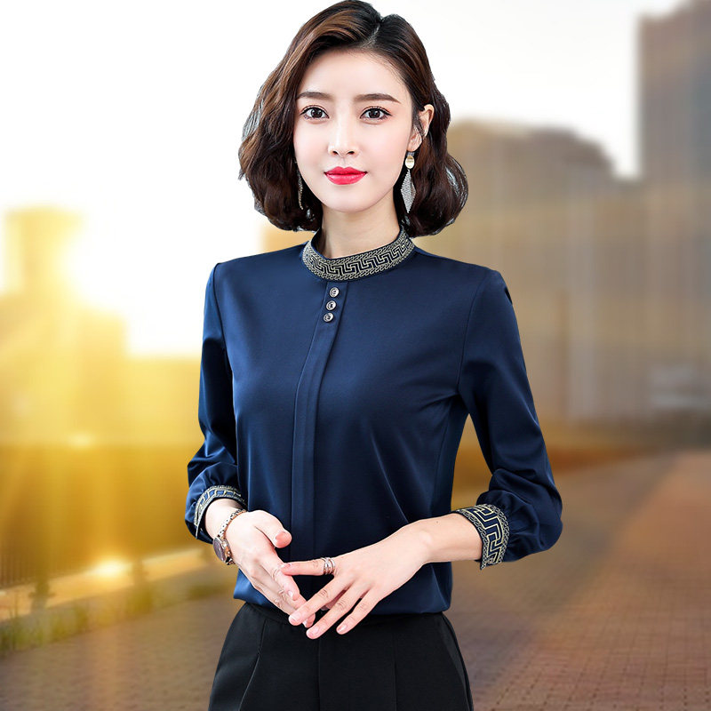 洋气雪纺衫女2026新款春秋装女士上衣高端小衫衬衫加绒加厚打底衫