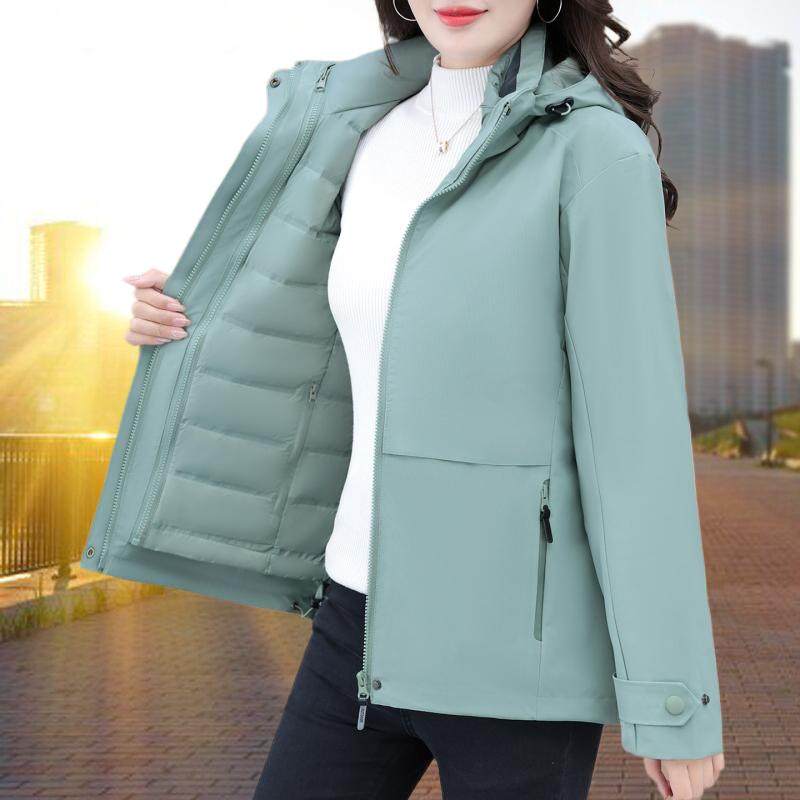 羽绒内胆三合一冲锋衣女冬季2026新款妈妈保暖可拆卸加绒加厚外套