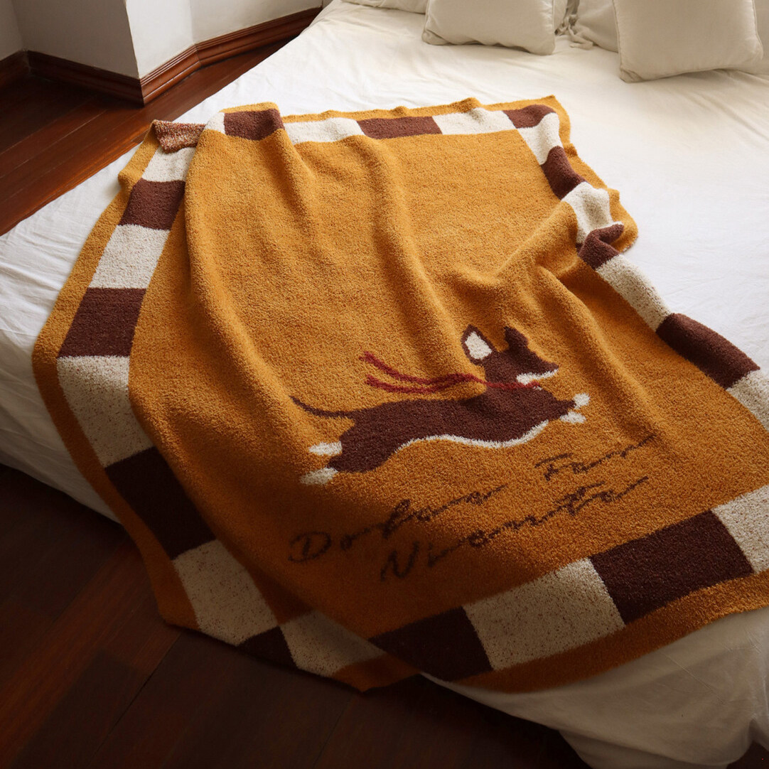 秋冬加厚半边绒毛毯办公室午睡毯可机洗家用氛围感沙发盖毯披肩毯