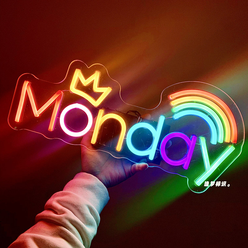 ins霓虹灯led发光定制生日表白演唱会应援地摊班级灯牌明星手举牌