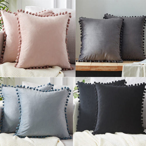 Ins plain wool pillow case velvet cushion cover 天鹅绒抱枕套