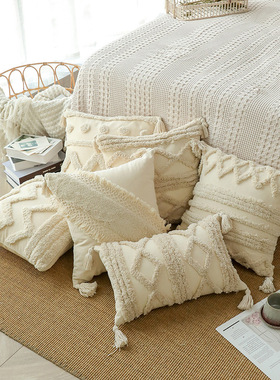 Ins ethnic retro tassel tufted Moroccan sofa pillow cushion