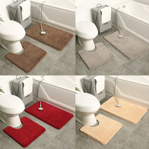 New carpet floor bathroom solid color toilet seat 马桶垫地垫
