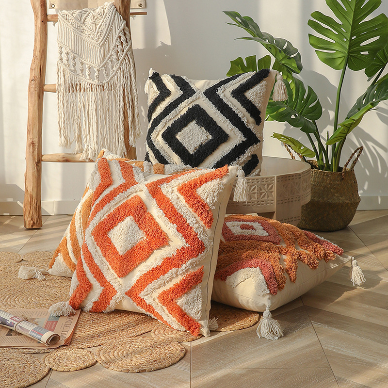 Homestay decoration ethnic style cushion bedside ins pillow