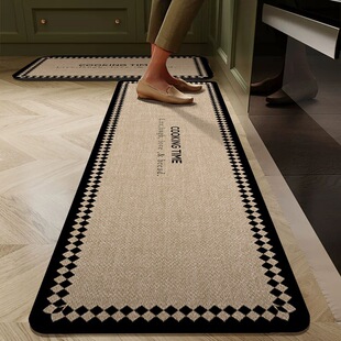 Kitchen simple waterproof floor mat with anti-slip foot pads