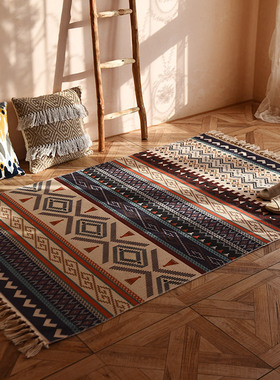 ins Bohemian cotton linen floor cushion living room sofa rug