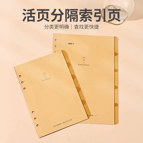 活页笔记本分隔页a5文件夹索引