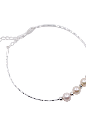 见欢喜925银天然珍珠手环