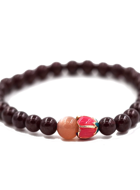 见欢喜天然石榴石手链单圈紫水晶