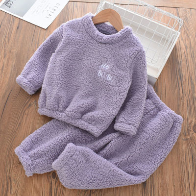 儿童睡衣秋冬加厚男孩珊瑚绒女童