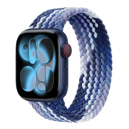 适用苹果s10手表iwatch7/8尼龙编织手表带apple watch9/7/6/se/5/4/3代单圈替换带男女款运动s6/s7智能配件潮