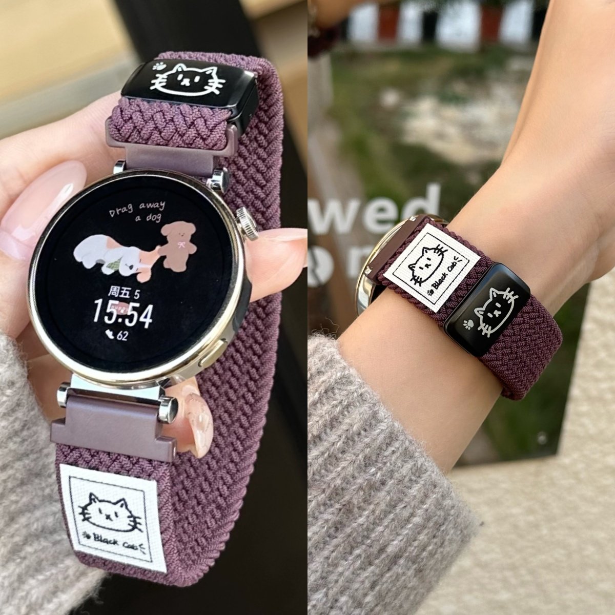 适用华为GT5手表gt4表带watch4尼龙GT3pro编织watch5回环gt3磁吸watch3腕表带智能gt2新款GT6女款buds男士pro