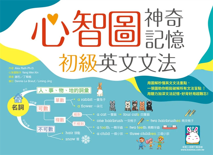 现货 心智图神奇记忆初英文文法 （寂天云随身听APP）22 Alex Rath 寂天 进口原版 一看就懂重要文法概念！精美彩色插图趣味横生