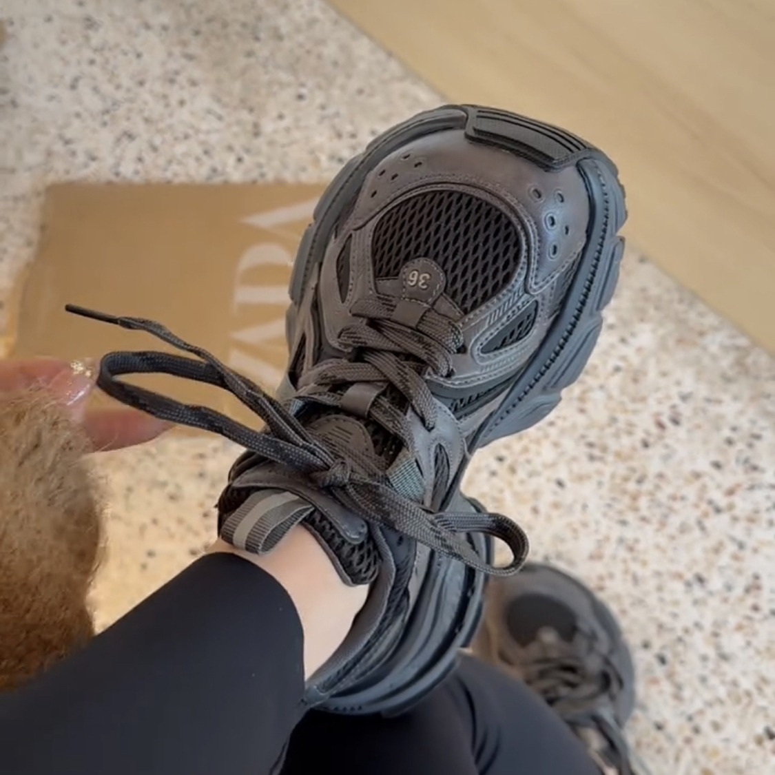 显瘦增高厚底透气老爹鞋女