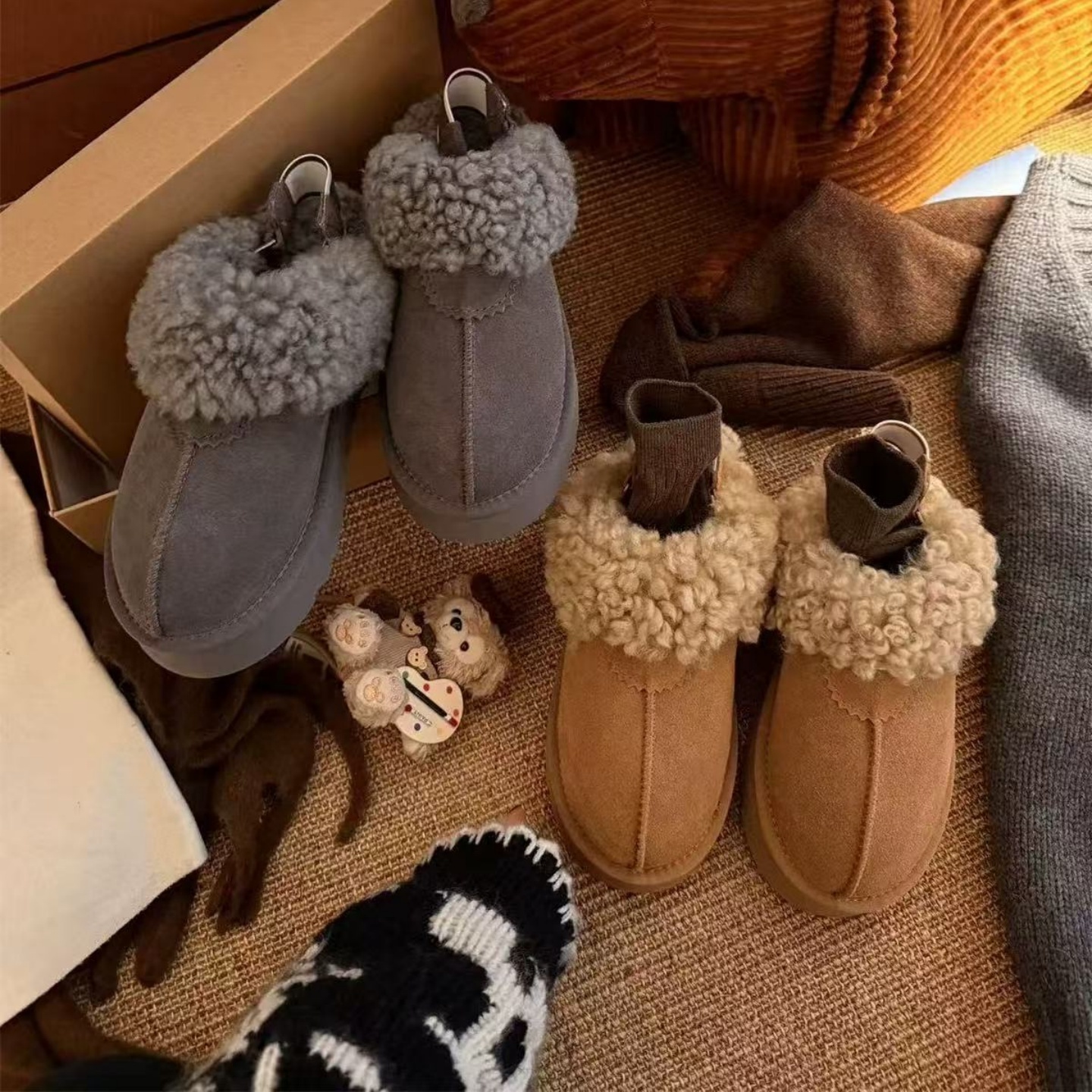 2025秋冬加绒加厚毛毛雪地靴