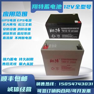 翔特蓄电池TX12V120AH100AH65AH38AH24AH7AH/EPS/UPS/机房直流屏